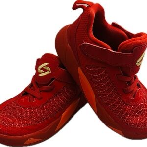 ✨Jordan Red and Gold Kids Sneakers